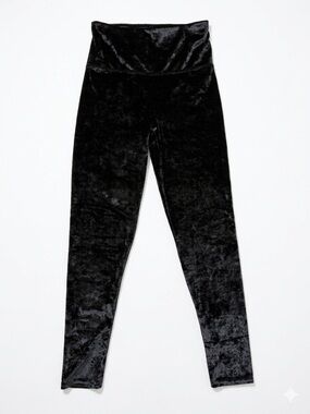 ShoSho Black Crushed Velvet High-Rise Youth Leggings Size M
